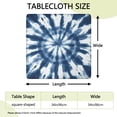 thumbnail image 2 of Blue White Tie Dye Mandala Pattern Square Fitted Tablecloth with Elastic Edge,Square Table Cover,Washable Elastic Table Cover for Home Kitchen Party Decor 34"x34", 2 of 6