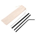 thumbnail image 1 of 5Pcs Reusable Straight Bent Stainless Steel Metal Straws with Case - Long Drinking Straws Tumblers Yeti Dishwasher Safe - 1 Cleaning Brushes Included, 1 of 8