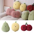 thumbnail image 2 of Kawaii Fruta Peluche Toy Lindo Cartoon Expresión Relleno Cereza Limón Pera Melocotón Tirar Almohada Muñeca Abrazando Cojín Decoración - Melocotón - Pequeño 35x28cm, 2 of 3