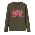 thumbnail image 3 of WREESH Breast Cancer Awareness T-Shirts Women Letter Love Printed T-Shirts Casual Basic Long Sleeve Round Neck Pullover Comf Workout Tops Green, 3 of 3