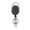 thumbnail image 1 of Crystal Retractable Keychain Shinny Rhinestones Badge Reel ID Lanyard Name Tag Card Holder Badge Holder Car Key Chain Belt Clips Bright Black, 1 of 6