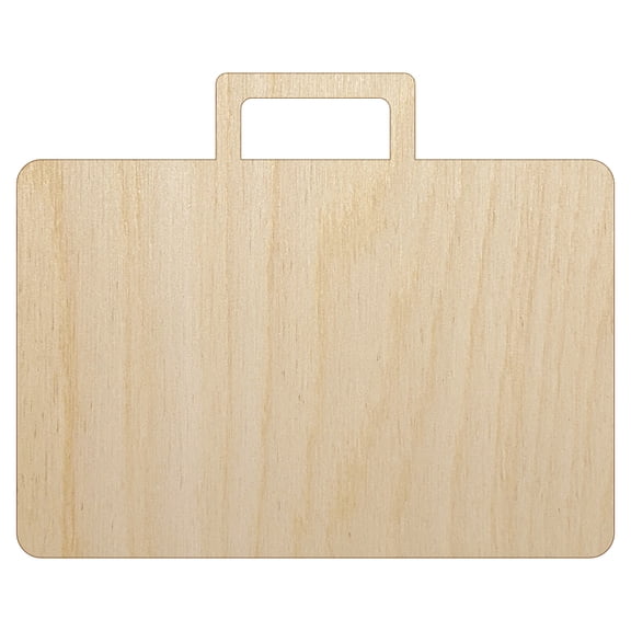 Suitcase Travel Solid Wood Shape Unfinished Piece Cutout Craft DIY Projects - 4.70 Inch Size - 1/8 Inch Thick