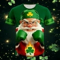 thumbnail image 2 of Telankuip St Patricks Day Short Sleeve T-Shirts for Men 2026 Trendy Visual 3D Print Irish Graphic Crewneck Tees Novelty Funny Soft Comfort Casual Holiday Outfits 18-Green XXL, 2 of 3