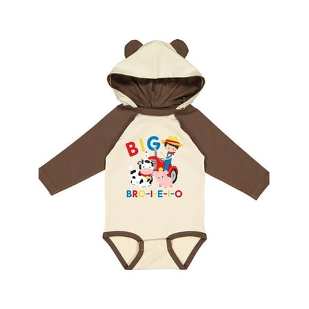 

Inktastic Farmer Tractor EIEIO Big Bro Gift Baby Boy Long Sleeve Bodysuit