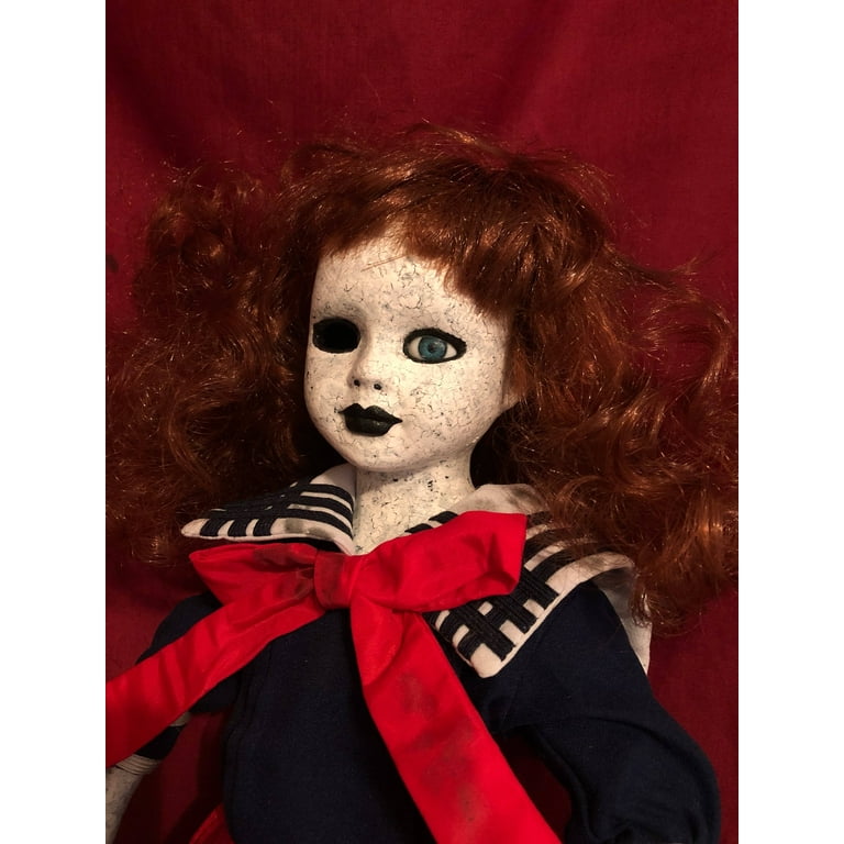 OOAK Sailor Girl Crackle Paint Creepy Horror Doll Art by Christie Creepydolls