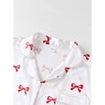 thumbnail image 3 of LMLYSoH Mommy and Me Matching Pajamas Bow Print Button Down Short Sleeve Lapel Tops Shorts Family Satin Sleepwear, 3 of 9