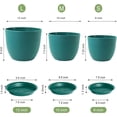 thumbnail image 4 of 12/10/9 Large Modern Plant Pots, Plastic Planters with Drainage Holes and Saucers for Indoor Outdoor Plants Flowers, Malachite Green, 4 of 14