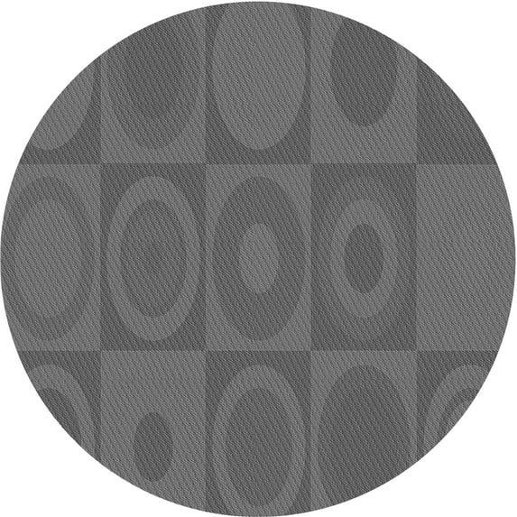 Ahgly Company Indoor Round Patterned Gray Area Rugs, 4' Round