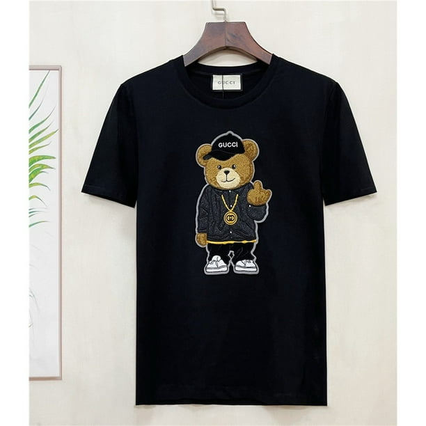 Gucc1 Camiseta De Verano Manga Corta Con Cuello Redondo Bordada De Oso S-4XLpangjing