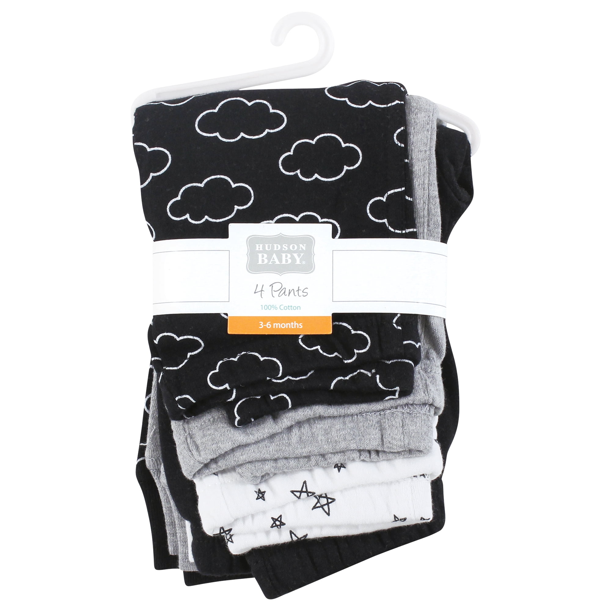 Hudson Baby Cotton Pants and Leggings, Black Cloud Stars, 18-24 Months