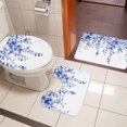 thumbnail image 4 of Blue Eucalyptus Bath Mat 3 Piece Bathroom Rug Set, Botanical Plant Rustic Succulent Branch Non Slip Bath Rug Contour Mat and Toilet Lid Cover, Absorbent Shower Mats Soft Bath Rugs and Mats Sets, 4 of 8