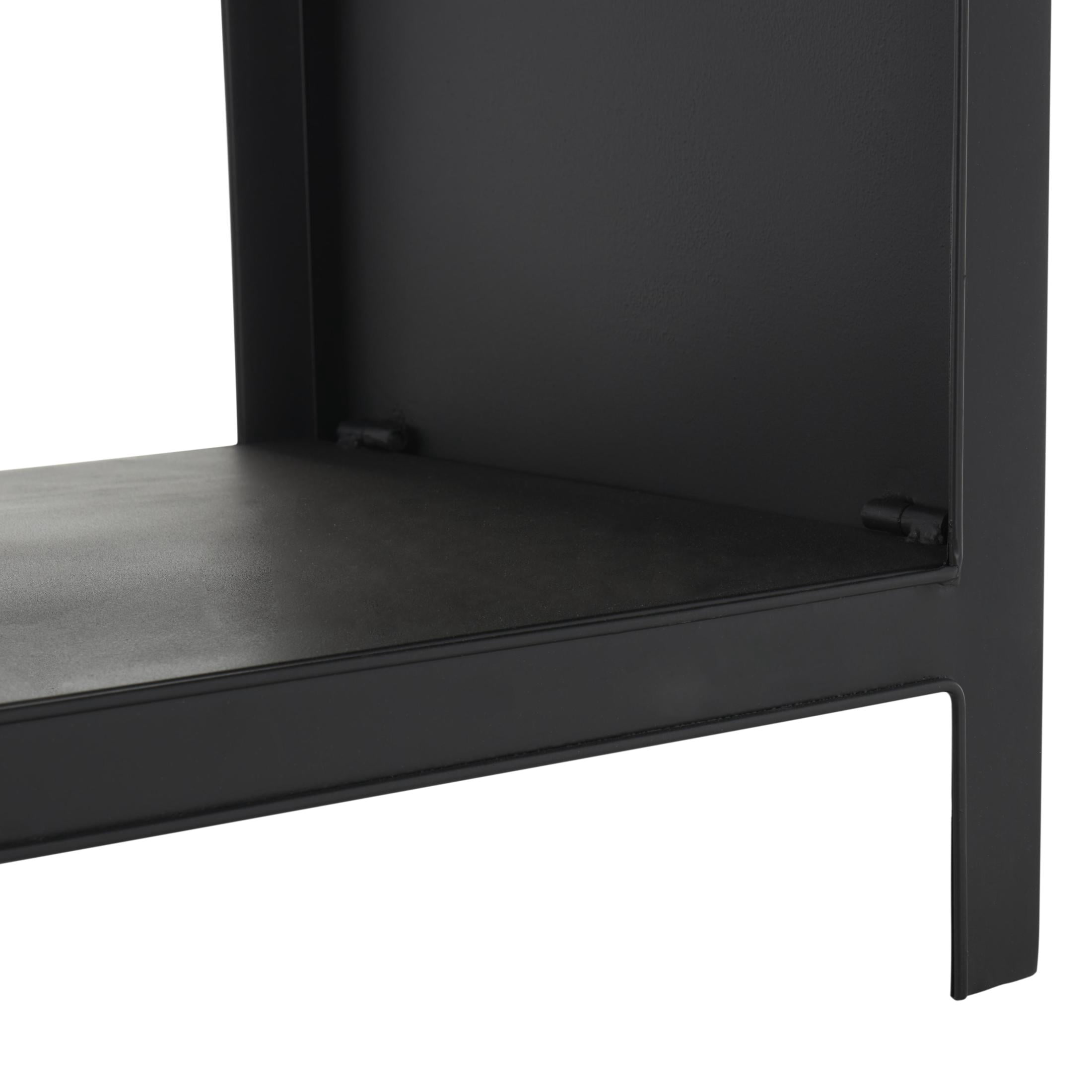 DecMode 47", 33"H Black Metal 5-Tier Shelving Unit with Arched Openings, 2-Pieces