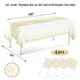 thumbnail image 5 of Mantel desechable, [paquete de 4] manteles de cumpleaños impermeables, mantel rectangular adecuado para fiestas, cumpleaños infantiles, bodas, Navidad, 137 x 274 cm, blanco y dorado, 5 of 7
