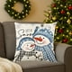 thumbnail image 5 of Funda de Cojín Decorativa con Muñeco de Nieve Navideño | Funda de Cojín a Cuadros de Lino Azul | 45 X 45 X 1,5 Cm | Poliéster Suave | Fácil de Lavar | 1 Unidad, 5 of 6
