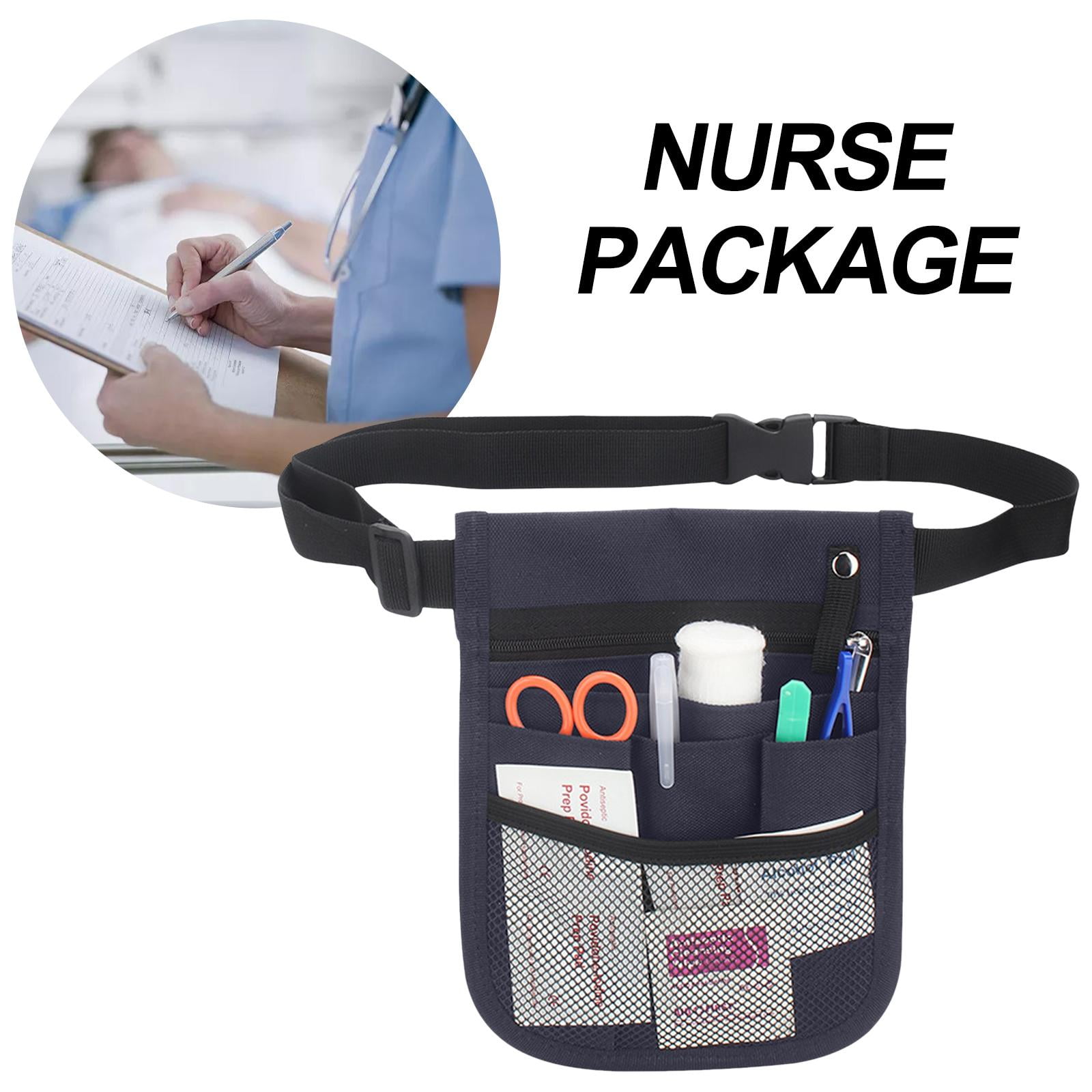 Luzkey Nurse Pouch Fanny Pack Nursing Waist Bag Medicals Organizer Practical Comfortable Care Tool Bags For Dentists Managers Gray Grey