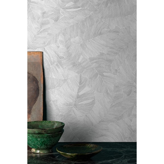 Nobel All-over Monstera Leaves Print Non Woven Non-Pasted Textured Wallpaper 57 Sq. Ft.