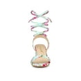 thumbnail image 6 of BLISSFUL STEP Women's Open Toe Block Mid Heeled Lace Up Sandals, 6 of 8