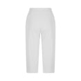 thumbnail image 5 of Inglocry Capri Pants for Women High Waist Straight Leg Stretch Pants Summer Work Golf Capris with Pockets White S, 5 of 9