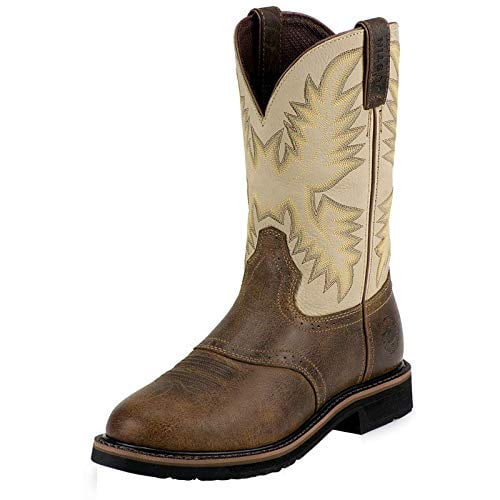 Justin Boot Company Mens Waxy Brown Steel Toe Work Boots Walmart