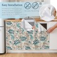 thumbnail image 4 of Teal Leaves Fall Cabinet Dishwasher Hidden Curtains, Privacy Closet Door Curtain, Thanksgiving Botanical Linen Texture Adhesive Dust Proof Under Sink Skirt for Bathroom Kitchen 35"x35", 4 of 8