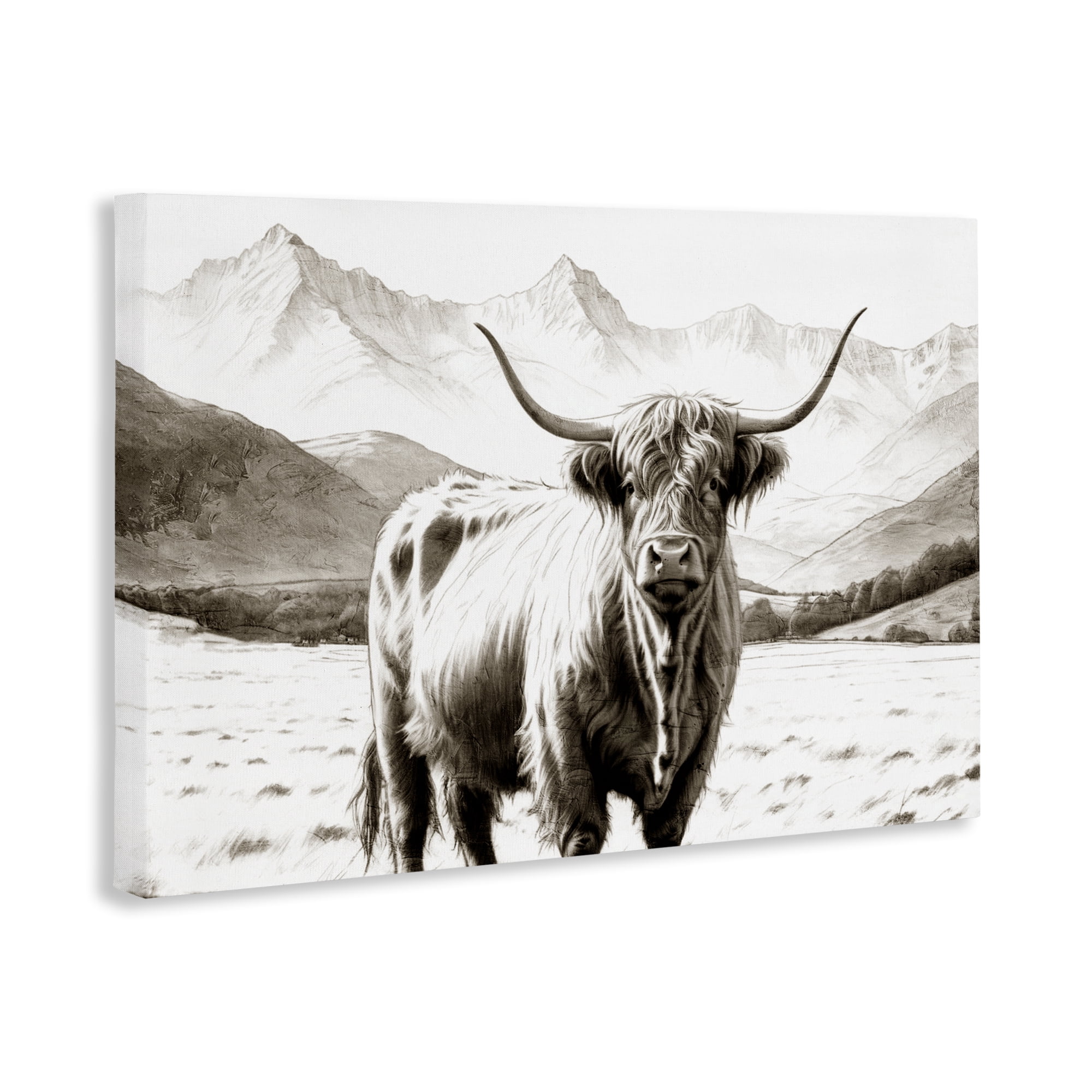 Stupell Industries Highland Sepia Sketch Canvas Wall Art, design by Kim Allen