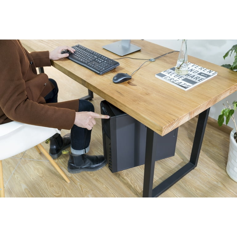 TechOrbits Adjustable Under Desk PC Stand And Computer Wall Mount -  Computer Tower Case Holder with 360-degree Swivel