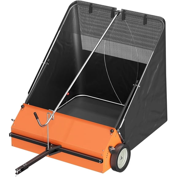 Tow Behind Lawn Sweeper 50 Inch,with 25 cu.ft. Large Capacity Leaf Collector,Lawn Sweeper with Adjustable Sweeping Height, for Yard,Farm