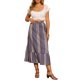 thumbnail image 2 of Falda midi impresa de verano bohemia para mujer, con cintura alta elástica, estilo A, talla XL, azul oscuro, 2 of 6