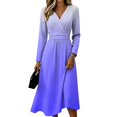 thumbnail image 2 of Floral Dress for Women Elastic Waist Wrap Crossover V Neck a Line Dress Elegant Formal Floral a Line Dress, 2 of 6