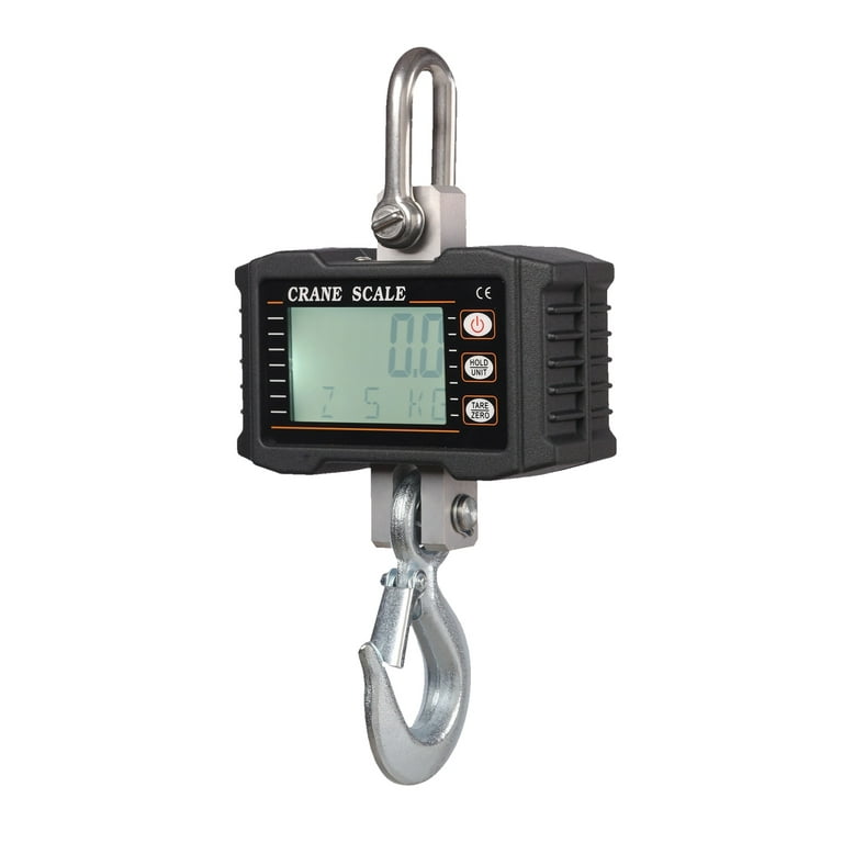 Carevas Digital Hanging Scale 1000kg/ 2204lbs Portable Heavy Duty Crane Scale LCD Backlight Industrial Hook Scales Unit Change/ Data Hold/ Tare/ for