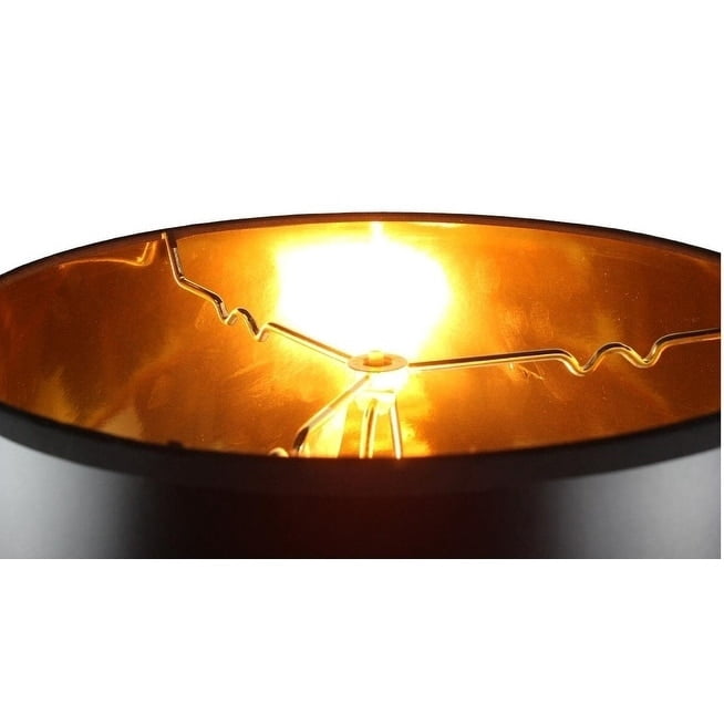 Home Concept Hardback Shallow Drum Lamp Shade 10x12x8 Black