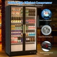 thumbnail image 4 of Danolapsi Commercial Display Refrigerator, 27.1 Cu. Ft. Display Fridge Merchandiser Upright Beverage Cooler, Double Glass Door Fridge with Adjustable Shelves & Drink Organizers for Wine Soda, 4 of 6