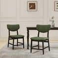 thumbnail image 3 of Dayalane Mid-Century Modern Wooden Dining Chairs Set of 2, Linen Fabric Upholstered Kitchen Chairs with Black Wood Legs, Wooden Side Chairs for Dining Kitchen Living Room Bedroom, Green, 3 of 10