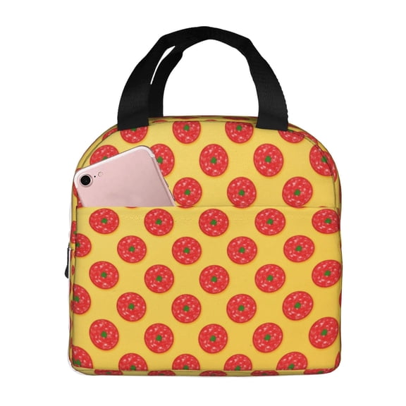 Pizza Lunch Bag Reusable Insulated Cooler Lunch Box Portable Leakproof Thermal Container Tote Bags For Travel Office Outdoors