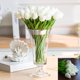 thumbnail image 3 of 12PCS / Set PU Impresionante Flor de tulipán de Holanda Toque real Arreglo de flores de seda artificial Ramo Hogar Habitación Oficina Decoración del banquete de boda (Blanco) Xemadio SNFLD1732, 3 of 9