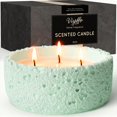 thumbnail image 2 of MINSUI-3 Wick Large 20oz Eucalyptus & Peppermint Scented Candle, Non Toxic Soy Candle for Women & Men, Matte Mint Green Ceramic Jar Perfect Luxury Home Fragrance, Elegant Spring Décor & Gift, 2 of 3