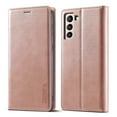 thumbnail image 3 of Wallet Case For Samsung S21 FE, Premium PU Leather Flip Strong Magnetic Closure [Kickstand][RFID Blocking][Card Holder Slots] Retro Shockproof Cover Men/Women For Samsung Galaxy S21 FE, rosegold, 3 of 11