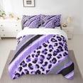 thumbnail image 3 of Homewish Purple Polkadots 7-Piece Twin Bedding Set, Leopard Print Comforter, 3 of 8