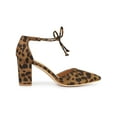 thumbnail image 3 of BLISSFUL STEP Women's High Block Heels Pointed Toe Ankle Strap Dress Shoes​ Leopard 7, 3 of 7