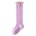 thumbnail image 3 of MKOSPLRT Baby Girls Knee High Socks Toddler Bow Ruffle Mesh Long Stockings Newborn Infant Cotton Thin Socks Spring Summer 0-3Y, 3 of 7