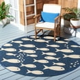 thumbnail image 2 of SAFAVIEH Courtyard Trena Fishes Indoor/Outdoor Area Rug, Navy/Beige, 6'7" x 6'7" Round, 2 of 6