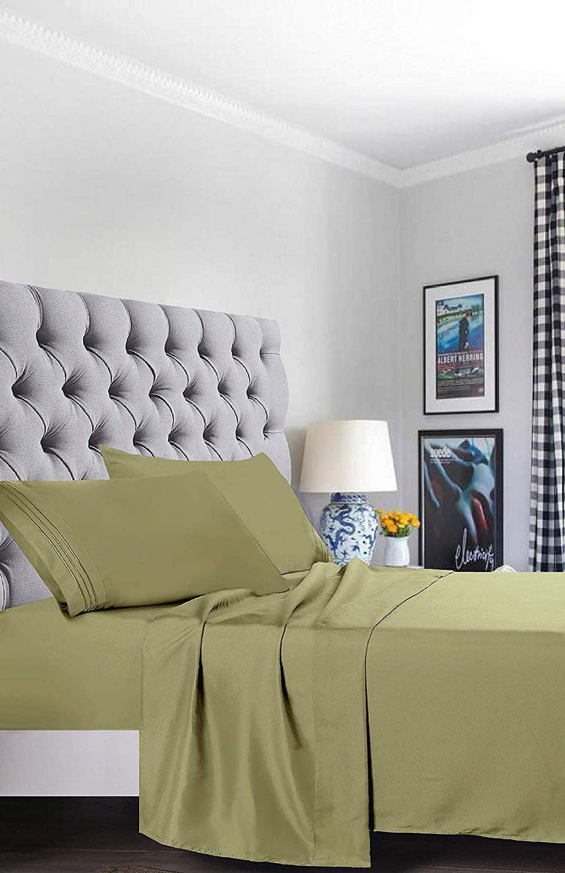 Bed Sheet Set - Brushed Microfiber Bedding - Bedding Sheets & Pillowcases - Deep Pockets - Easy Fit - Breathable & Cooling Sheets, California King, Sage/Green