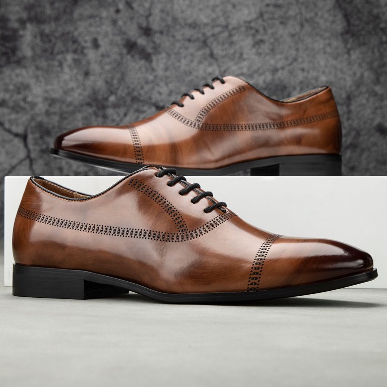 JITAI Oxford Classic Modern Shoes for Men Dress Shoes Brown  display picture 1