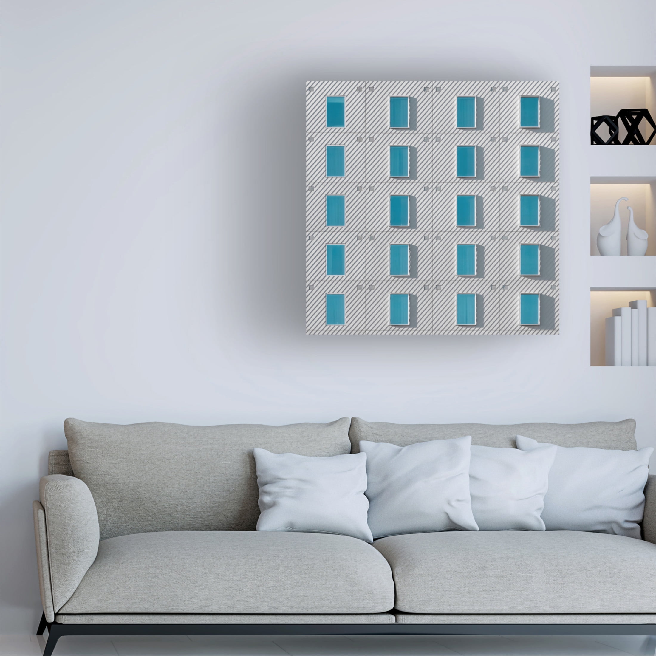 Trademark Fine Art Parsoa Khorsand Teal Windows Canvas Wall Art