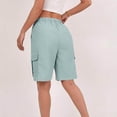 thumbnail image 5 of Womens Stretch Belt Pants String Shorts Pants Hollowed Out Lace Elastic Waist Drawstring Casual Shorts, 5 of 8