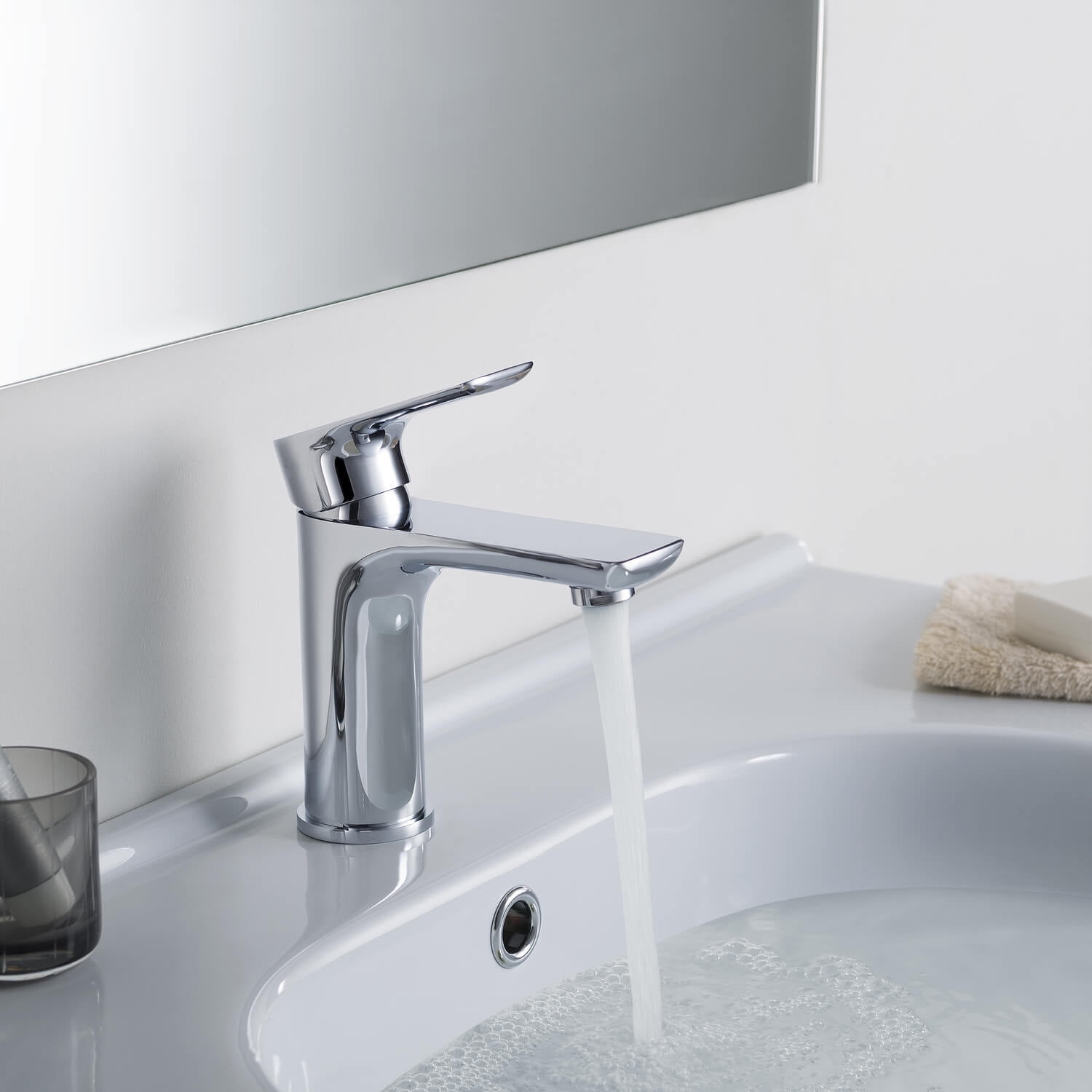 Kibi Tender Single Handle Bathroom Vanity Sink Faucet with Pop Up Drain