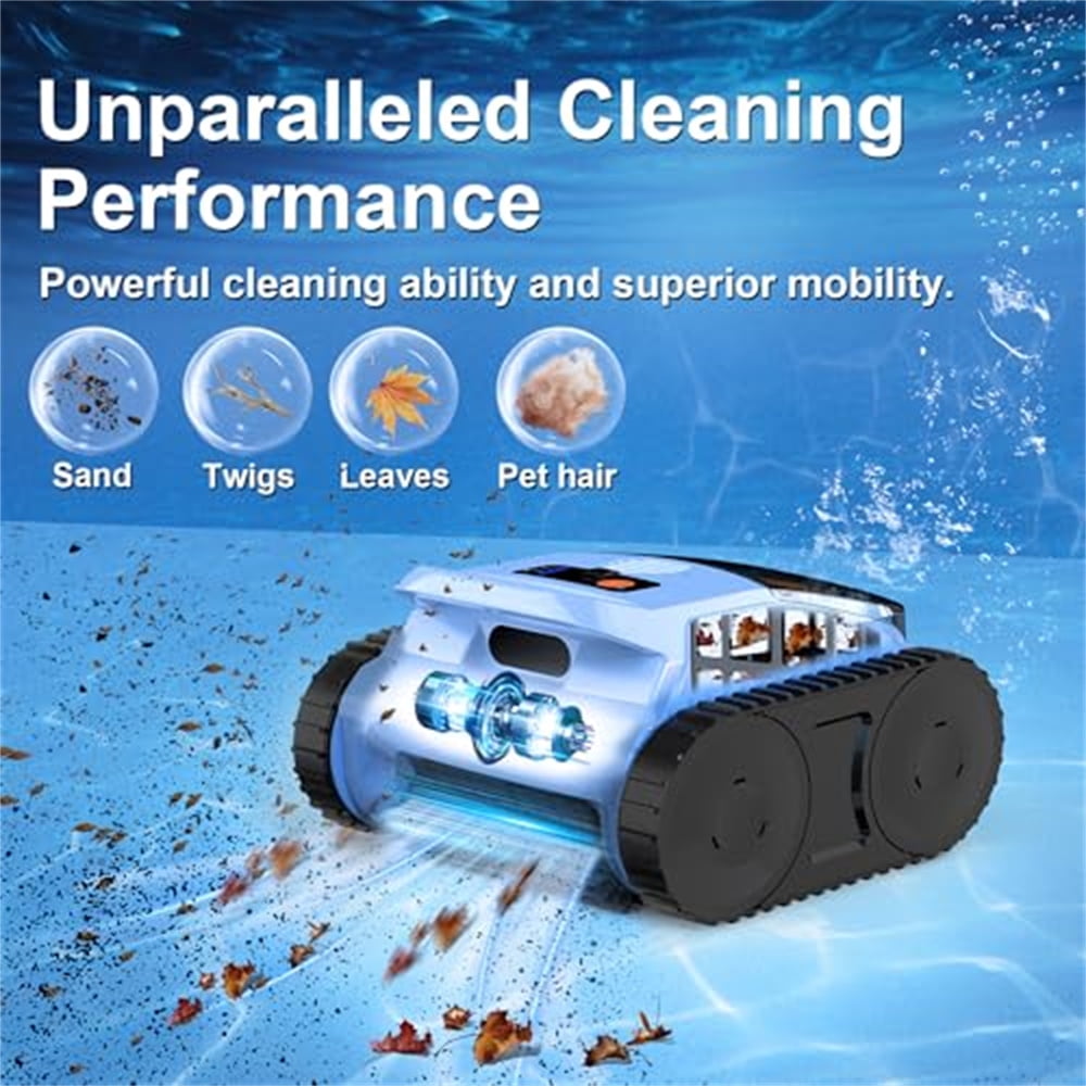 Robotic Pool Cleaners, Wall Climbing Pool Vacuum for Inground Pools, Pool Floors, Drain & Walls & Waterline, Cleaning Up to 2100 Sq.ft, 180 Min