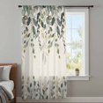 thumbnail image 3 of Green Eucalyptus Sheer Curtains 54 Inches Long, Farmhouse Weeping Leaves on Linen Light Filering Curtains, Breathable Simi Curtain Privacy Drapes for Kitchen Bathroom Small Window Treatment, 3 of 9