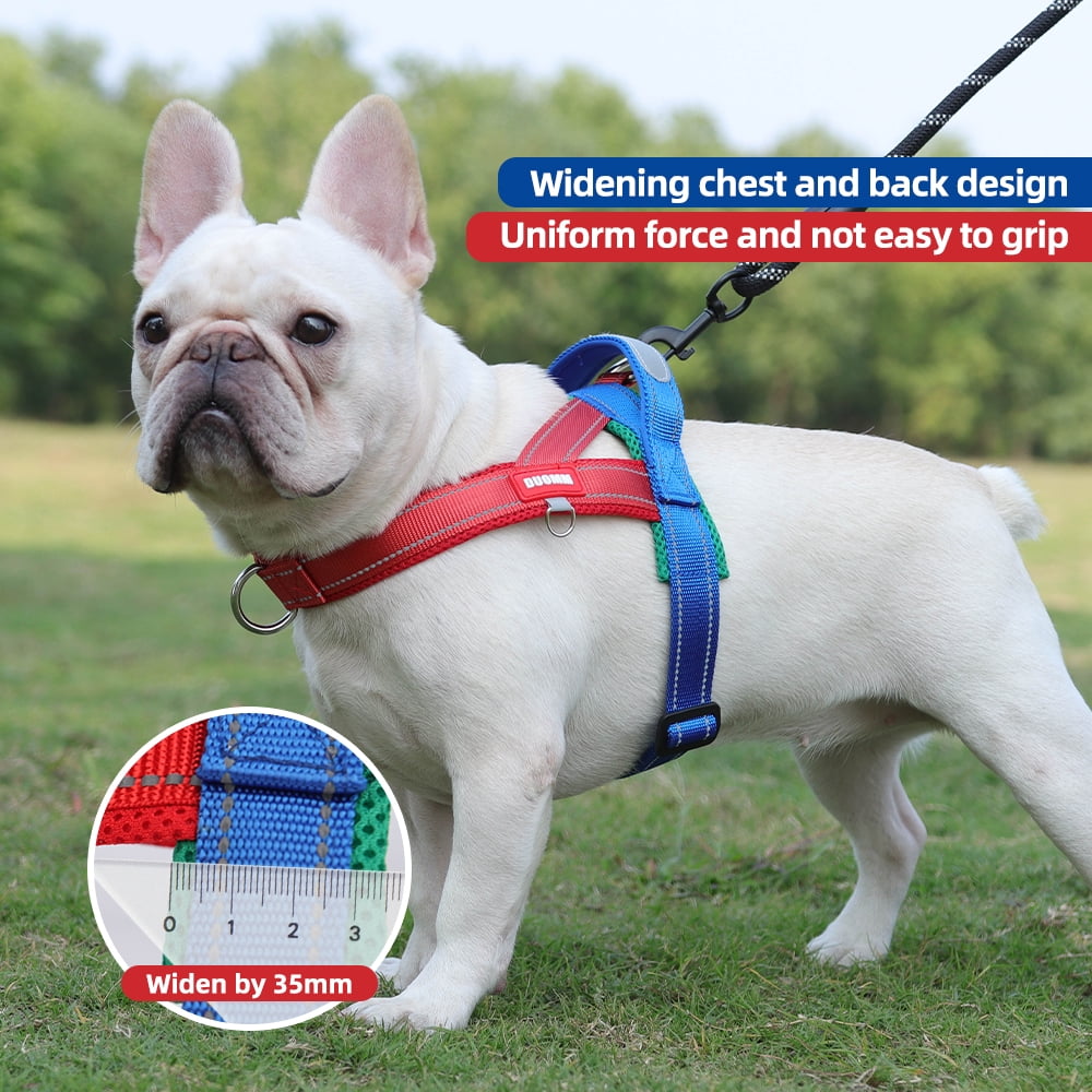 No Pull Pet Saddle Chest Harness with Reflective,Small Dog and Cat Vest Harness Outdoor Puppy Breathable Mesh&nbsp; Escape Proof&nbsp;Vest