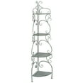 thumbnail image 3 of SAFAVIEH Turuca Outdoor Patio 4 Tier Corner Shelf Unit, Antique Green, 3 of 11